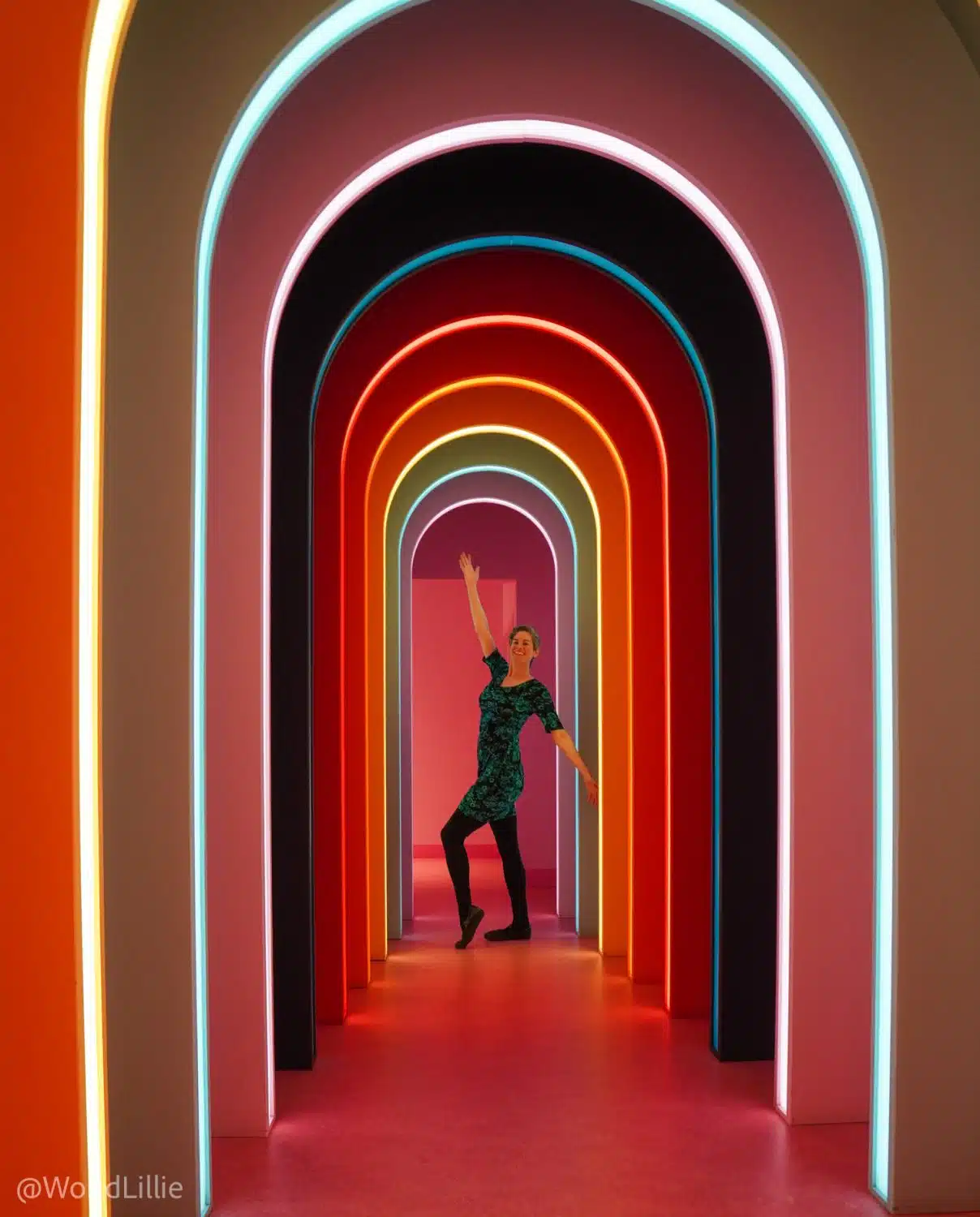 I wore green so I'd stand out against all the pink and red at the Museum of Ice Cream!