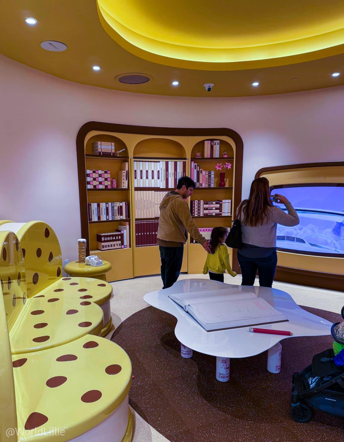 The cookie and TV room in the Museum of Ice Cream, Boston.