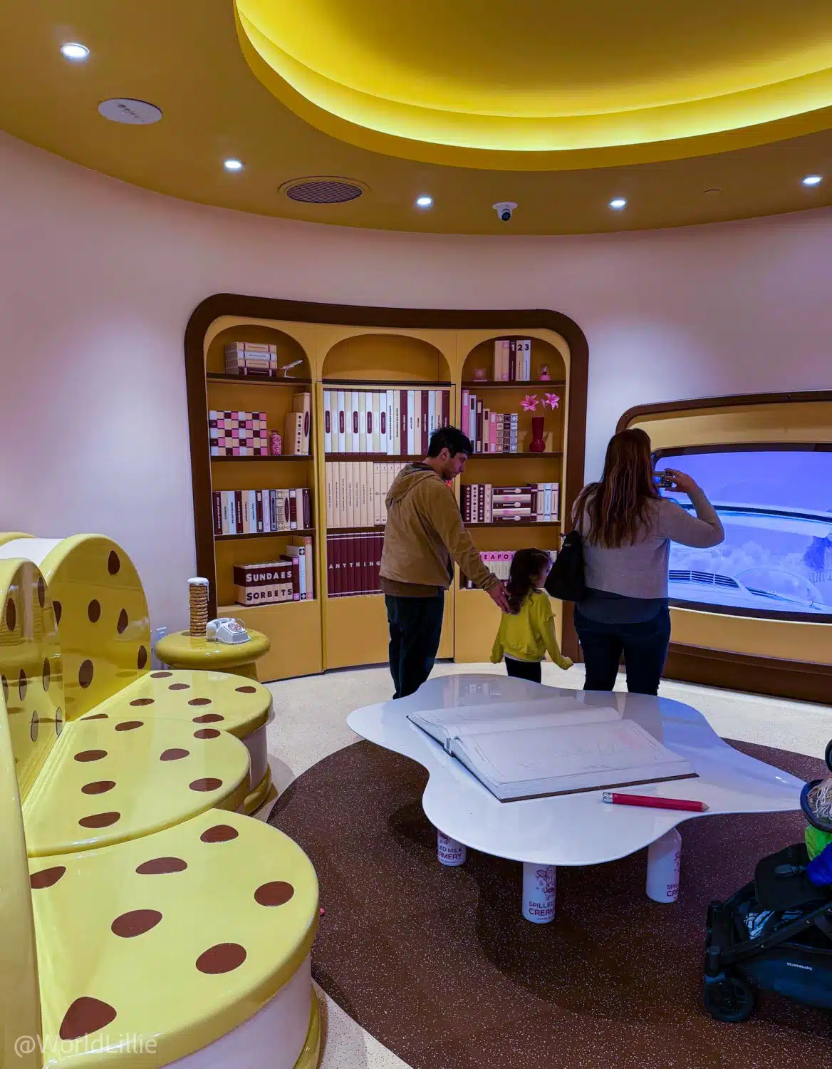 The cookie and TV room in the Museum of Ice Cream, Boston.
